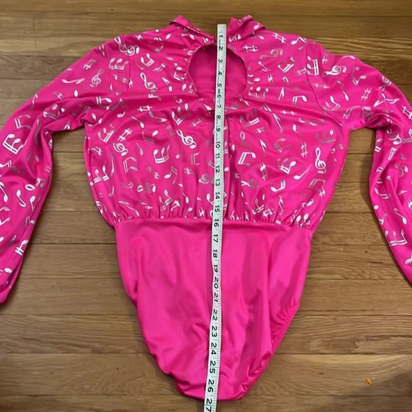 A Wish Come True • unique hot pink music note bodysuit • size M - Picture 6 of 8